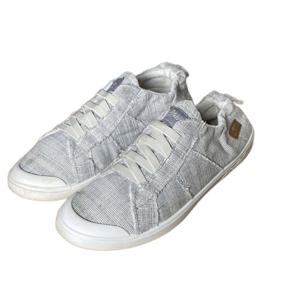 Blowfish Malibu Superfoam Grey/White Designed Low Top Sneakers (Size: 6)